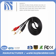 3.5MM Jack a 3RCA Adaptador Conector Macho Cable de enchufe Audio Vedio AV